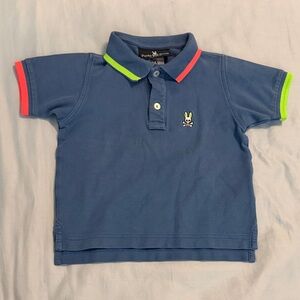 Psycho Bunny Kids XXS 4 Polo in Blue with Neon Highlights